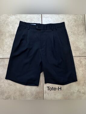 Cutter & Buck Navy Pleated Flat-Front Men's Shorts